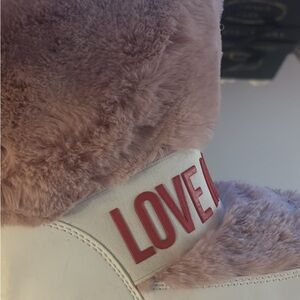 Moschino Pink and White Fur Lined Boots